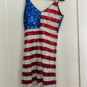 American Flag Sequij mini dress